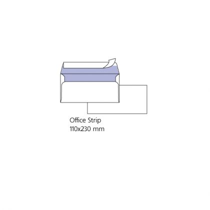 Пощенски плик DL 110х220mm  бял стикер 25 бр.
