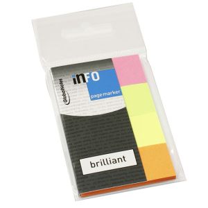 Лепящи индекси Info Notes  - 20х50мм, 4х40л, пастелни цветове