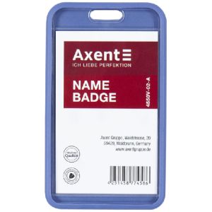 Висящ бадж Axent SoftTouch вертикален 65x110мм - син, черен