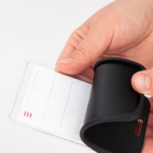 Висящ бадж Axent SoftTouch вертикален 65x110мм - син, черен