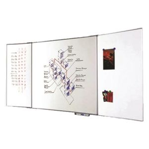 Тройна бяла дъска Bi-Office Магнитна с алуминиева рамка 120x240/120x480cm