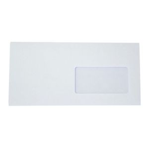 Плик бял DL десен процорец 110x220mm - стикер по дългата страна - 100бр.