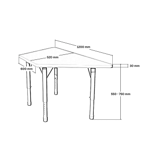 Модулна регулируема двойна ученическа маса - трапец