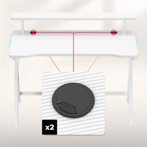 Геймърско бюро Hero 1.9 RGB, 120см