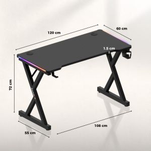 Геймърско бюро Hero 2.3 RGB, 120см