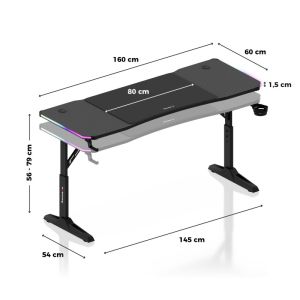 Геймърско бюро Hero 4.6 RGB, 160см