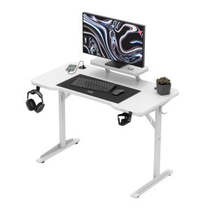 Бюро Leader 5.1 с поставка за монинтор - 115см, бял