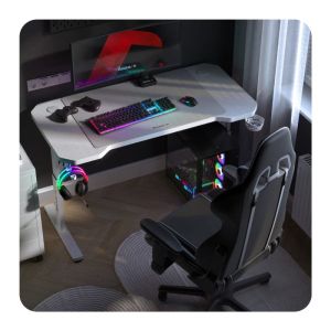 Геймърско бюро Hero 2.6 - 120см, бял