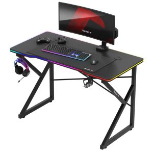 Геймърско бюро Hero 1.7 RGB, 120см, черен