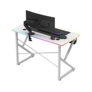 Геймърско бюро Hero 1.7 RGB, 120см, бял