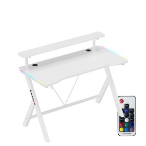 Геймърско бюро Hero 1.9 RGB, 120см, бял
