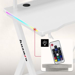 Геймърско бюро Hero 1.9 RGB, 120см, бял