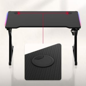 Геймърско бюро Hero 2.3 RGB, 120см, черен