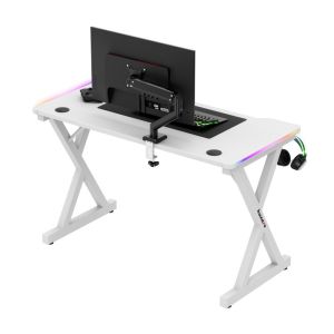 Геймърско бюро Hero 2.3 RGB, 120см, бял