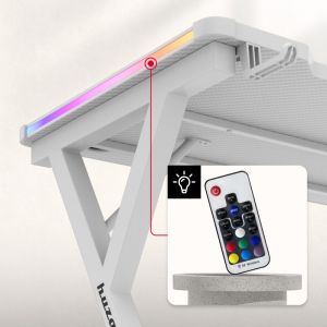 Геймърско бюро Hero 2.3 RGB, 120см, бял