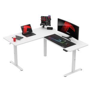 Електрическо бюро Hero 9.5 с регулируема височина, 160см, бял