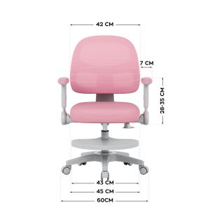 Детски въртящ се стол Junior 5.0 - розов