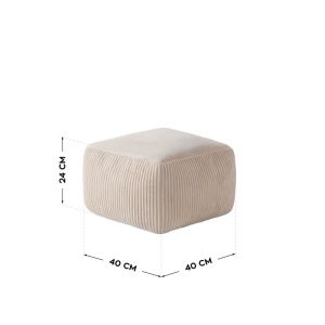 Фотьойл-пуф Comfy 3.0 с поставка за крака - бежов