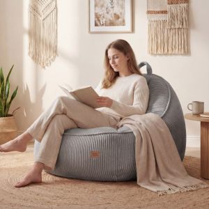 Фотьойл-пуф Comfy 4.0 с облегалка - сив