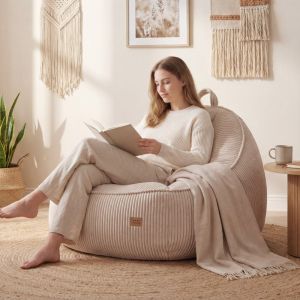 Фотьойл-пуф Comfy 4.0 с облегалка - бежов